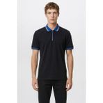Altınyıldız Classics Erkek Siyah-Saks Regular Fit Geniş Kesim Polo Yaka %100 Pamuk Tişört - XL