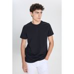 ALTINYILDIZ CLASSICS Erkek Siyah Slim Fit Dar Kesim Bisiklet Yaka Desenli Tişört