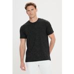 ALTINYILDIZ CLASSICS Erkek Siyah Slim Fit Dar Kesim Bisiklet Yaka Pamuklu Kısa Kollu Tişört