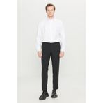 ALTINYILDIZ CLASSICS Erkek Siyah Slim Fit Dar Kesim Gofre Desenli Beli Gizli Lastikli Yan Cep Klasik Pantolon