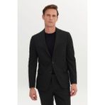 ALTINYILDIZ CLASSICS Erkek Siyah Slim Fit Dar Kesim Mono Yaka Gofre Desenli Takım Elbise - 46 - 6 Drop