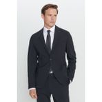 Altınyıldız Classics Erkek Siyah Slim Fit Dar Kesim Mono Yaka Yünlü Takım Elbise - 6 Drop - 46