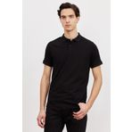 ALTINYILDIZ CLASSICS Erkek Siyah Slim Fit Dar Kesim Polo Yaka Kısa Kollu Basic Tişört