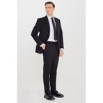 ALTINYILDIZ CLASSICS Erkek Siyah Slim Fit Kırlangıç Yaka Beli Bağlamalı Yan Cepli Takım Elbise