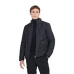 ALTINYILDIZ CLASSICS Erkek Siyah Standart Fit Normal Kesim Dik Yaka Desenli Mont, Siyah, 4XL
