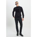 ALTINYILDIZ CLASSICS Erkek Siyah Standart Fit Normal Kesim Yarım Balıkçı Yaka Pamuklu Triko Kazak,2XL