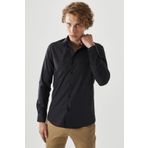 ALTINYILDIZ CLASSICS Erkek Siyah Tailored Slim Fit Dar Kesim Gömlek