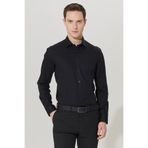 ALTINYILDIZ CLASSICS Erkek Siyah Ütü Gerektirmeyen Süper Non-iron Slim Fit Dar Kesim %100 Pamuk Gömlek
