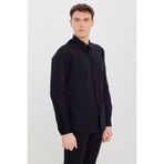 Altınyıldız Classics Erkek Siyah Ütülemesi Kolay Non-Iron Slim Fit Dar Kesim Klasik Yaka Pamuklu Gömlek, XL