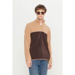 Altınyıldız Classics Erkek Sutlu Kahve-kahve Standart Fit Normal Kesim Günlük Rahat Çift Renkli Polar Spor Sweatshirt - Sütlü Kahverengi - 2XL