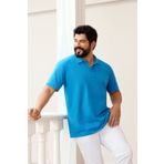 ALTINYILDIZ CLASSICS Erkek Turkuaz %100 Pamuk Kıvrılmaz Pike Polo Yaka Slim Fit Dar Kesim Tişört