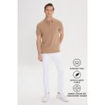 Altınyıldız Classics Erkek Vizon %100 Pamuk Kıvrılmaz Pike Polo Yaka Slim Fit Dar Kesim Tişört - XL