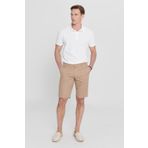 ALTINYILDIZ CLASSICS Erkek Vizon Slim Fit Dar Kesim Pamuklu Yan Cepli Armürlü Şort, Vizon, 50