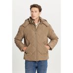 ALTINYILDIZ CLASSICS Erkek Vizon Standart Fit Normal Kesim Kapüşon Yaka Yan Cepli Casual Mont