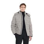 ALTINYILDIZ CLASSICS Erkek Vizon Standart Fit Normal Kesim Kapüşonlu Desenli Mont, Vizon, 2XL