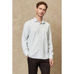 ALTINYILDIZ CLASSICS Erkek Yeşil-beyaz Slim Fit Dar Kesim Klasik Yaka Armürlü Gömlek - Yeşil - Beyaz