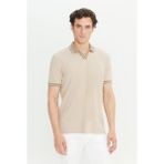Altınyıldız Classics Jakarlı Bej Erkek Polo T-Shirt ACE091252126_BEJ