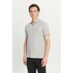 Altınyıldız Classics Jakarlı Gri Erkek Polo T-Shirt ACE091252126_GRI