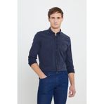 ALTINYILDIZ CLASSICS Lacivert Slim Fit Dar Kesim Gizli Düğme Yaka Pamuklu Gömlek