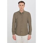 ALTINYILDIZ CLASSICS Pamuklu Slim Fit Dar Kesim Gant Yaka Poplin Gömlek, 2XL, ACE201262053, Haki, Erkek