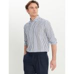 Altınyıldız Classics Regular Fit Düğmeli Yaka Beyaz - Lacivert Erkek Gömlek ACE020252223_BZL