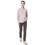 ALTINYILDIZ CLASSICS Slim Fit Dar Kesim Düğmeli Yaka Armürlü Gömlek, Renk Beyaz Kiremit, Beden M