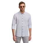 ALTINYILDIZ CLASSICS Slim Fit Dar Kesim Gizli Düğme Yaka%100 Pamuk Baskılı Gömlek, Renk Lacivert, Beden S