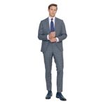 ALTINYILDIZ CLASSICS Slim Fit Dar Kesim Kareli Takım Elbise, Renk Gri-Mavi, Beden 50-6 Drop