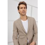 ALTINYILDIZ CLASSICS Slim Fit Dar Kesim Kırlangıç Yaka Desenli Takım Elbise, Renk Kahverengi, Beden 52-6 Drop