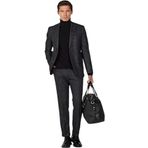 ALTINYILDIZ CLASSICS Slim Fit Dar Kesim Kırlangıç Yaka Desenli Takım Elbise, Renk Lacivert, Beden 54-6 Drop