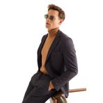 ALTINYILDIZ CLASSICS Slim Fit Dar Kesim Mono Yaka Çizgili Takım Elbise, Renk Antrasit-Kahverengi, Beden 54-6 Drop