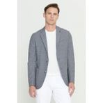Altınyıldız Classics Slim Fit Dar Kesim Mono Yaka Desenli Blazer Ceket - Siyah - Beyaz - 50-6N
