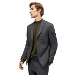 ALTINYILDIZ CLASSICS Slim Fit Dar Kesim Mono Yaka Desenli Takım Elbise, Renk Siyah-Antrasit, Beden 46-6 Drop