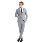 ALTINYILDIZ CLASSICS Slim Fit Dar Kesim Mono Yaka Desenli Yelekli Takım Elbise, Renk Gri, Beden 48-6 Drop