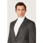ALTINYILDIZ CLASSICS Slim Fit Dar Kesim Mono Yaka Desenli Yünlü Ceket, Renk Antrasit, Beden 50-6 Drop