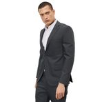 ALTINYILDIZ CLASSICS Slim Fit Dar Kesim Mono Yaka Kareli Takım Elbise, Renk Koyu Gri, Beden 46-6 Drop