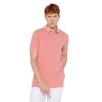 ALTINYILDIZ CLASSICS Slim Fit Dar Kesim Polo Yaka %100 Pamuk Kısa Kollu Desenli Tişört, Renk Gül Kurusu, Beden M