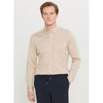 ALTINYILDIZ CLASSICS Slim Fit Düğmeli Yaka Gömlek, L, 5003307572, Bej, Erkek