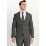 Altınyıldız Classics Slim Fit Mono Yaka Kapak Cepli Tweet Desenli Esnek Takım Elbise - Siyah - Gri - 6 Drop - 48