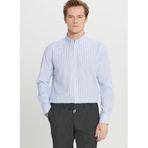 ALTINYILDIZ CLASSICS Tailored Fit Düğmeli Yaka Beyaz-Mavi Gömlek, M, 5003308032, Beyaz - Mavi, Erkek