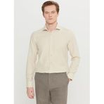 ALTINYILDIZ CLASSICS Tailored Fit İtalyan Yaka Gömlek, L, 5003307593, Bej, Erkek