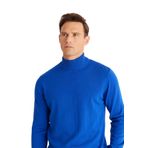 ALTINYILDIZ CLASSICS Tüylenme Yapmayan Anti-Pilling Standart Fit Yarım Balıkçı Yaka Triko Kazak, Renk Saks Mavi, Beden XL