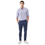 ALTINYILDIZ CLASSICS Ütü Gerektirmeyen Taılored Slim Fit Dar Kesim Klasik Yaka %100 Pamuk Armürlü Non-Iron Gömlek, Renk Beyaz-Mavi, Beden S