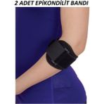 Altis 2 Adet Epikondilit Bandajı Tenisçi Dirsek Bandı Epicondilitis Dirsekliği - Standart - Siyah