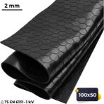 Altitek 50X100 cm Izole Halı 2 mm 1 Kv Elektrik Yalıtkan Paspas Iş Güvenliği Pano Önü Halısı 50100 - 000-Siyah - 50 x 100 cm