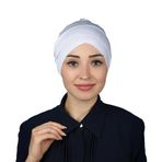 Altobeh Çapraz Dış Tesettür Bonesi Penye, Beyaz