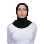 Altobeh Çıtçıtlı Hazır Eşarp Hijap, Standart, A51-01, Siyah, Kadın