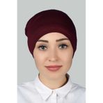 Altobeh Hazır Pratik Geçmeli Lastikli Tesettür Bone - Bordo
