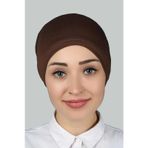 Altobeh Hazır Pratik Geçmeli Lastikli Tesettür Bone - Çikolata