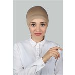 Altobeh Hazır Pratik Geçmeli Lastikli Tesettür Bone Koyubej